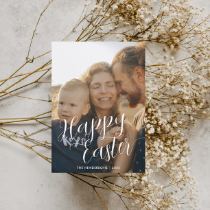 Cartes Pour Fêtes Annuelles Happy Easter Modern Script Photo