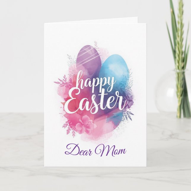 Cartes Pour Fêtes Annuelles Happy Easter Mom , Personalized Easter funnyBunny (Devant)