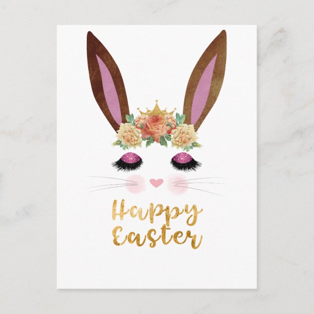 Cartes Pour Fêtes Annuelles Happy Easter Princess Bunny Face (Devant)