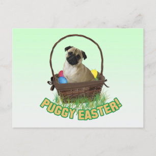 Cartes Pour Fêtes Annuelles Happy Easter Pug Postcard