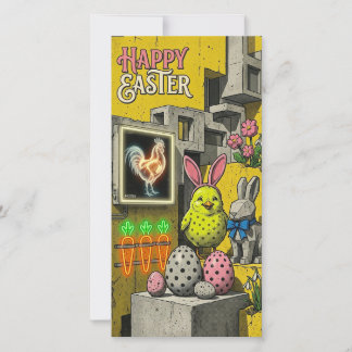 Cartes Pour Fêtes Annuelles Happy Easter Retro Card