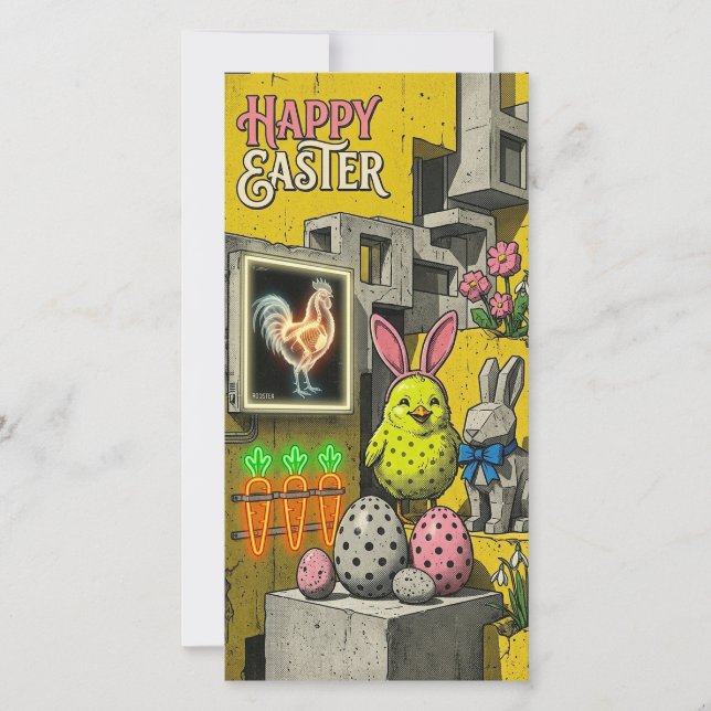 Cartes Pour Fêtes Annuelles Happy Easter Retro Card (Devant)