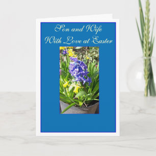 Cartes Pour Fêtes Annuelles Happy Easter Son And Daughter-In-Law Card Hyacinth