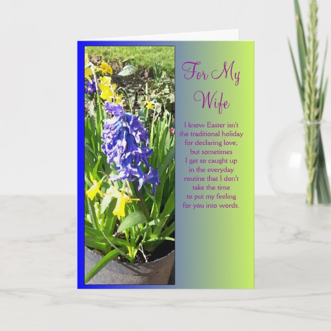 Cartes Pour Fêtes Annuelles Happy Easter Wife Card - Hyacinth (Devant)