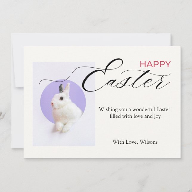 Cartes Pour Fêtes Annuelles Happy Easter with a Cute Bunny (Devant)