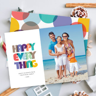 Cartes Pour Fêtes Annuelles Happy Everything Bold Colorful Typography Photo