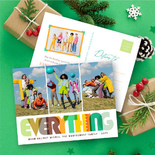 Cartes Pour Fêtes Annuelles Happy Everything Typographie colorée Photo moderne