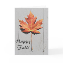 Happy Fall Leaf Greeting Card