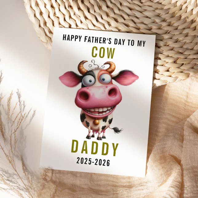 Cartes Pour Fêtes Annuelles Happy Father’s Day for Dad | Cute Cow (Happy Father’s Day for Dad | Cute Cow Holiday Card)
