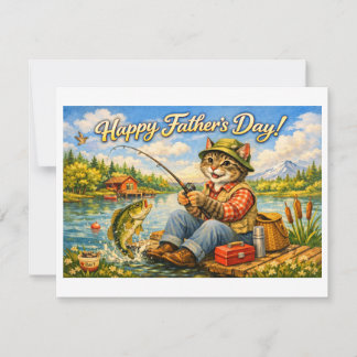 Cartes Pour Fêtes Annuelles Happy Fathers Day to Your Favorite Fishing Cat Dad