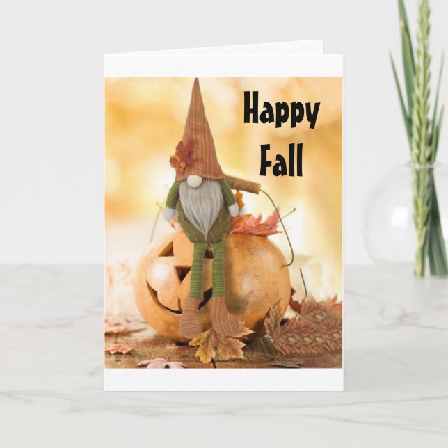 CARTES POUR FÊTES ANNUELLES HAPPY GNOME - HAPPY FALL / MERCI À VOUS! (Devant)