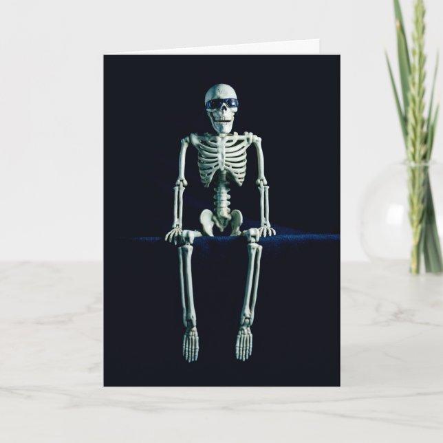 Cartes Pour Fêtes Annuelles Happy Halloween Funny Skeleton lunettes de soleil (Devant)