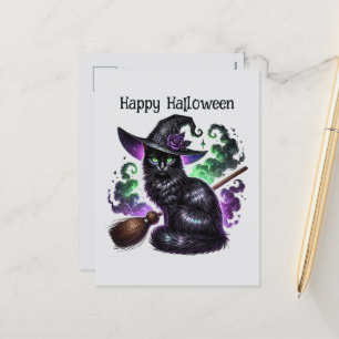 Cartes Pour Fêtes Annuelles Happy Halloween livres d'orthographe de chat