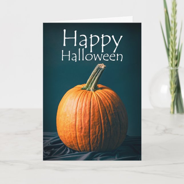 Cartes Pour Fêtes Annuelles Happy Halloween Simple Citrouille Still Life (Devant)
