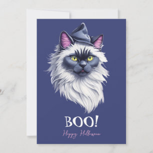 Cartes Pour Fêtes Annuelles Happy Halloween watercolor birman chat en sorcier