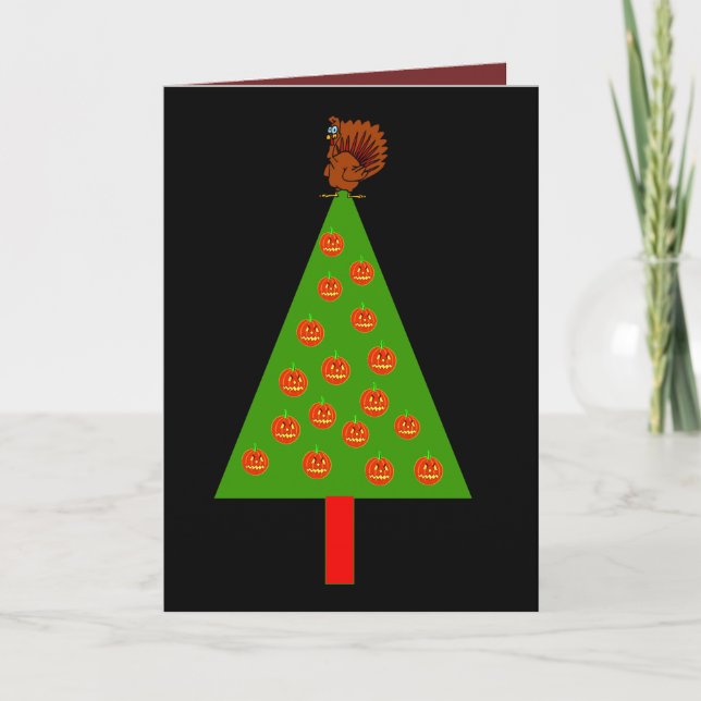 CARTES POUR FÊTES ANNUELLES HAPPY HALLOWGIVEMAS (Devant)