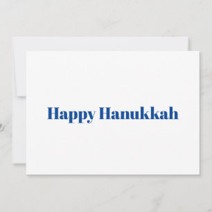 Cartes Pour Fêtes Annuelles Happy Hanoukka blanc et bleu minimaliste moderne