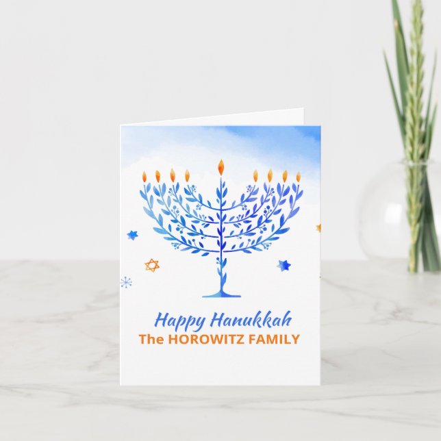 Cartes Pour Fêtes Annuelles Happy Hanoukka Custom (Devant)