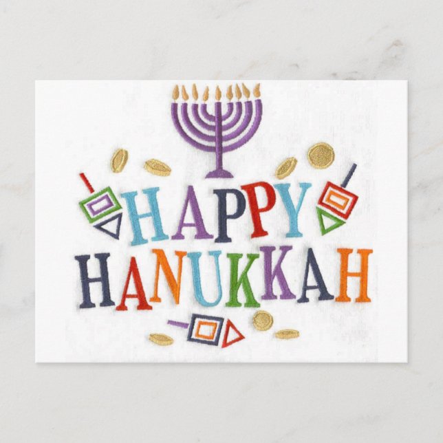 Cartes Pour Fêtes Annuelles Happy Hanoukka Festive design (Devant)