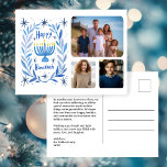 Cartes Pour Fêtes Annuelles Happy Hanoukka Menorah Aquarelle CUSTOM 3 Photo<br><div class="desc">Dessin doux pour souhaiter à quelqu'un d'hanoukka heureux! Cliquez sur "personnaliser" pour ajouter vos propres photos à l'avant et du texte à l'arrière. Également disponible en tant que carte de voeux ou téléchargement numérique pour envoyer instantanément par e-mail ou SMS. Consultez ma boutique pour en savoir plus ou faites-moi savoir...</div>