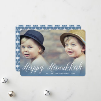 Cartes Pour Fêtes Annuelles Happy Hanoukka Modern tendance photo de script bla