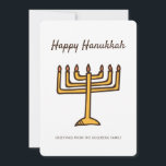 Cartes Pour Fêtes Annuelles Happy Hanoukka Simple et moderne Menorah Salutatio<br><div class="desc">Il s'agit d'un design simple,  minimaliste et moderne de l'illustration des bougies Menorah.</div>