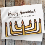 Cartes Pour Fêtes Annuelles Happy Hanoukka Simple et moderne Menorah Salutatio<br><div class="desc">Il s'agit d'un design simple,  minimaliste et moderne de Menorah / illustration de bougies.</div>