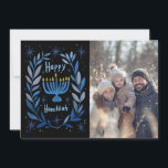 Cartes Pour Fêtes Annuelles Happy Hanukkah Menorah Hand Drawn CUSTOM PHOTO<br><div class="desc">Sweet wreath drawing to wish someone happy holidays! Add your own photo! Click "personalize" to add your own photo. You can also add text to the front or back side. Check my shop for more options. Also available as digital download to send instantly via email or text message and postcards...</div>