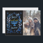 Cartes Pour Fêtes Annuelles Happy Hanukkah Menorah Hand Drawn CUSTOM PHOTO<br><div class="desc">Sweet wreath drawing to wish someone happy holidays! Add your own photo! Click "personalize" to add your own photo. You can also add text to the front or back side. Check my shop for more options. Also available as digital download to send instantly via email or text message and postcards...</div>