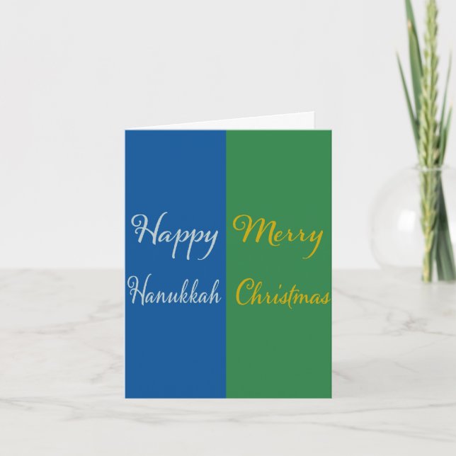 Cartes Pour Fêtes Annuelles Happy Hanukkah Merry Christmas Dual Holiday  (Devant)