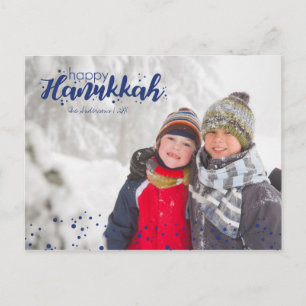 Cartes Pour Fêtes Annuelles Happy Hanukkah Snow Bubbles Photo Postcards