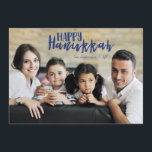 Cartes Pour Fêtes Annuelles Happy Hanukkah Star of David Holiday Photo Card<br><div class="desc">Stylish and cute Happy Hanukkah Star of David Holiday Photo Card est le lieu idéal pour toutes vos coupures et familles qui vivent dans le couloir du jour. Customize the text with your familiy name and the year and swap out the picture for a photo of your kids, pet, or...</div>