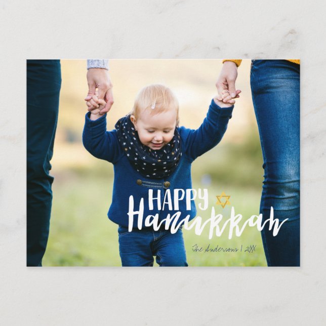 Cartes Pour Fêtes Annuelles Happy Hanukkah Star of David Photo Postcards (Devant)