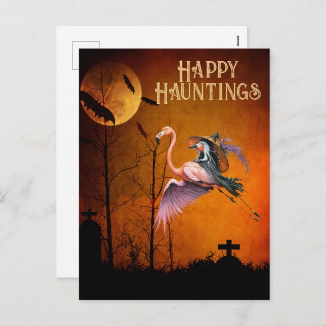 Cartes Pour Fêtes Annuelles Happy Hauntings Drôle Halloween Salutation (Devant / Derrière)