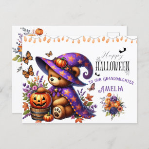 Cartes Pour Fêtes Annuelles Happy Helloween Cute Wizard Bear