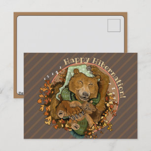Cartes Pour Fêtes Annuelles Happy Hibernation Cendly Bear Coussin Coque