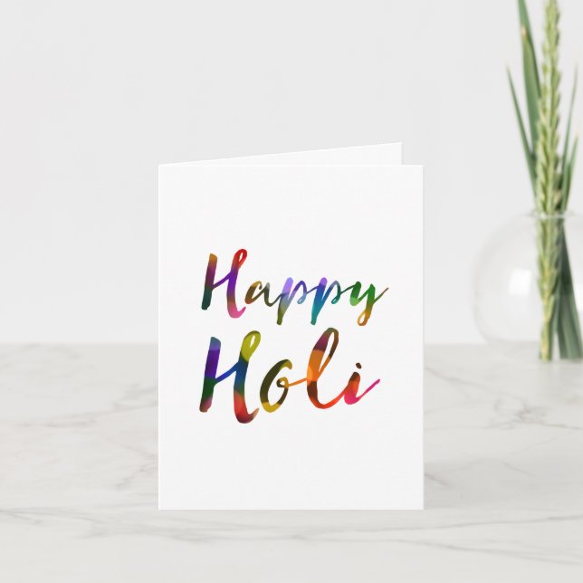Cartes Pour Fêtes Annuelles Happy Holi Bokeh Lumières (Devant)