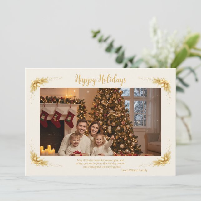 Cartes Pour Fêtes Annuelles Happy holiday Flat Holiday Card (Debout devant)