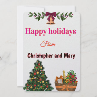 Cartes Pour Fêtes Annuelles Happy Holiday Humorous Message Flat Holiday Card