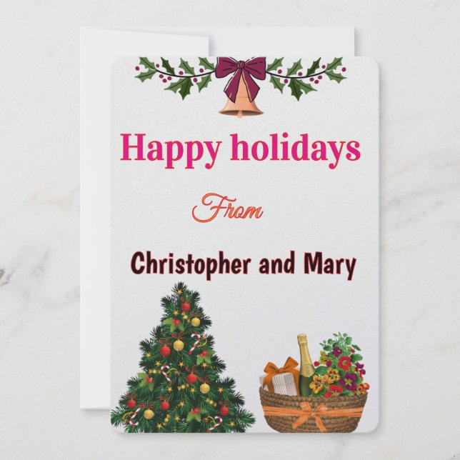 Cartes Pour Fêtes Annuelles Happy Holiday Humorous Message Flat Holiday Card (Devant)