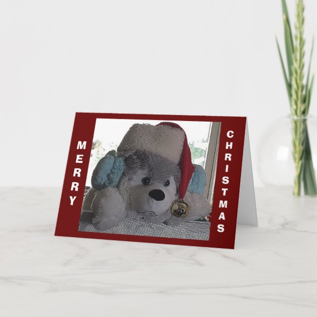 CARTES POUR FÊTES ANNUELLES HAPPY HOLIDAY PUP DIT SOUHAITS SPÉCIAUX DE NOËL (Devant)