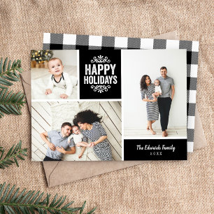 Cartes Pour Fêtes Annuelles Happy Holidays 3 Photo Collage