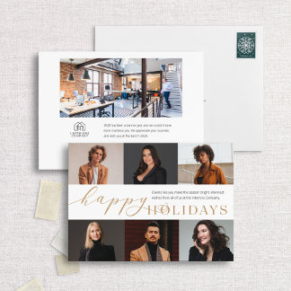 Cartes Pour Fêtes Annuelles Happy Holidays 6 Photo Business Holiday Card