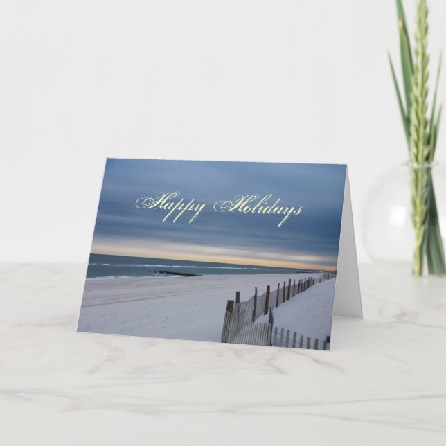 Cartes Pour Fêtes Annuelles Happy Holidays Beach Card (Devant)