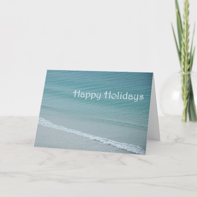 Cartes Pour Fêtes Annuelles Happy Holidays Blue Water (Devant)