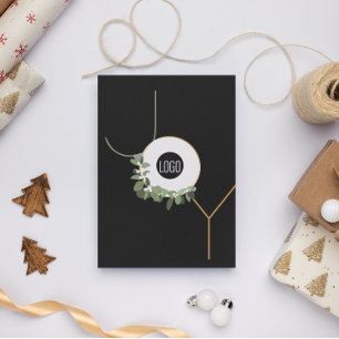 Cartes Pour Fêtes Annuelles Happy Holidays Business Logo Joy Vertical