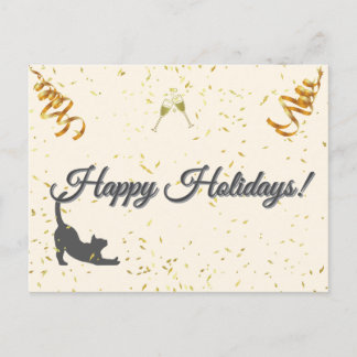 Cartes Pour Fêtes Annuelles Happy Holidays Cat Postcard