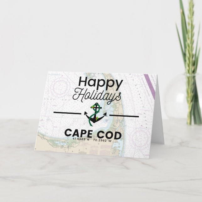 Cartes Pour Fêtes Annuelles Happy Holidays Chart - Cape Cod (Devant)