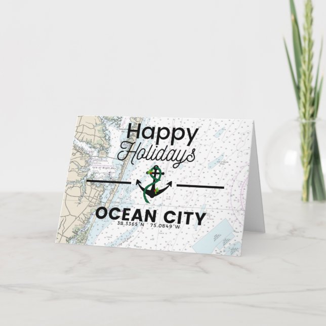Cartes Pour Fêtes Annuelles Happy Holidays Chart- Ocean City (Devant)