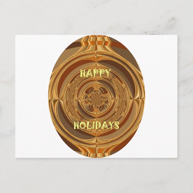 Cartes Pour Fêtes Annuelles Happy Holidays Circle Art Print/Design (Devant)